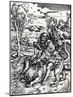 Samson Rending the Lion, 1497-Albrecht Dürer-Mounted Giclee Print