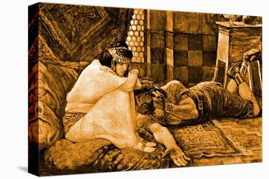 Samson reveals his secret to Delila - Bible-James Jacques Joseph Tissot-Stretched Canvas