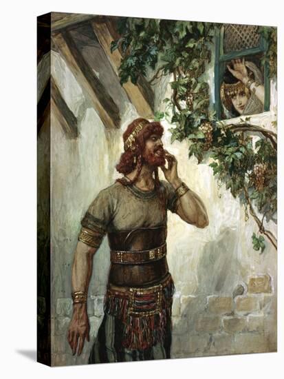 Samson Seeth Delilah at Her Window-James Jacques Joseph Tissot-Stretched Canvas