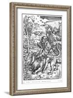 Samson Slaying the Lion, c.1496-98-Albrecht Dürer-Framed Giclee Print