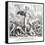 Samson slays a thousand Philistines, Judges-Julius Schnorr von Carolsfeld-Framed Stretched Canvas