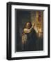 Samson Threatening His Father-In-Law-Rembrandt van Rijn-Framed Giclee Print