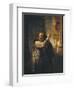 Samson Threatening His Father-In-Law-Rembrandt van Rijn-Framed Giclee Print