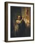 Samson Threatening His Father-In-Law-Rembrandt van Rijn-Framed Giclee Print