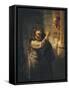 Samson Threatening His Father-In-Law-Rembrandt van Rijn-Framed Stretched Canvas