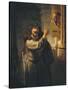 Samson Threatening His Father-In-Law-Rembrandt van Rijn-Stretched Canvas