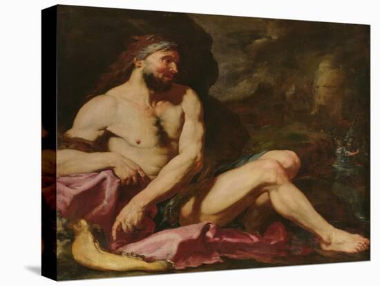 Samson Victorious (Oil on Canvas)-Giambattista Langetti-Stretched Canvas