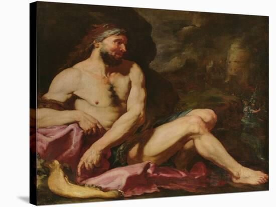 Samson Victorious (Oil on Canvas)-Giambattista Langetti-Stretched Canvas