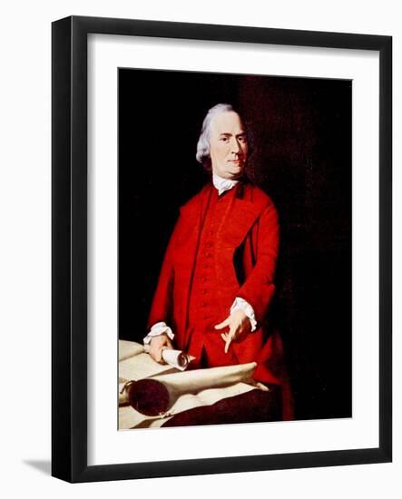 Samuel Adams, Portrait Depicting Adams Pointing to the Massachusetts Charter-John Singleton Copley-Framed Photo