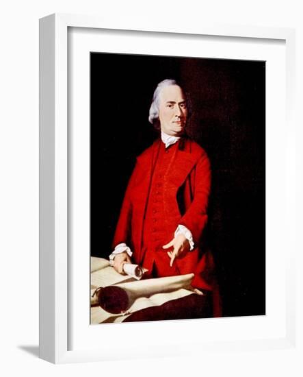 Samuel Adams, Portrait Depicting Adams Pointing to the Massachusetts Charter-John Singleton Copley-Framed Photo