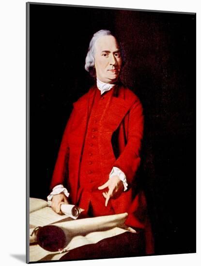 Samuel Adams, Portrait Depicting Adams Pointing to the Massachusetts Charter-John Singleton Copley-Mounted Photo