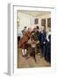 Samuel Adams Warning British Royal Governor Thomas Hutchinson after the Boston Massacre, c.1770-null-Framed Giclee Print