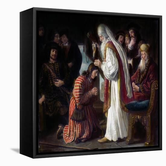 Samuel Annointing David-Jan Victors-Framed Stretched Canvas