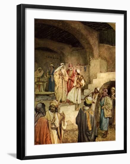 Samuel anointing David - Bible-William Brassey Hole-Framed Premium Giclee Print