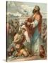 Samuel Anointing David King of Israel-English School-Stretched Canvas