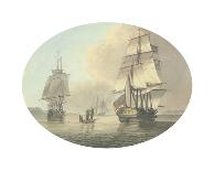 Marine View, with Boat and Figures on a Shore-Samuel Atkins-Giclee Print