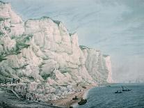 Study of Cliffs: Sailing Vessels in the Offing and Small Boats with Figures near Shore, 18Th Centur-Samuel Atkins-Giclee Print