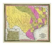 Map of Texas, c.1846-Samuel Augustus Mitchell-Art Print