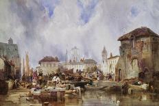 The Market on the Quay, Bruges-Samuel Austin-Mounted Giclee Print