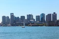 Boston Skyline from East Boston, Massachusetts-Samuel Borges-Stretched Canvas