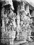 Carved Horse Pillars in Ranganatha Temple, Srirangam, 1869-Samuel Bourne-Stretched Canvas