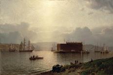 The Narrows and Fort Lafayette, Ships Coming into Port, New York Harbour, 1868-Samuel Coleman-Framed Stretched Canvas