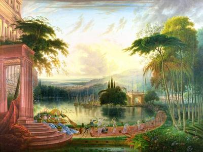 A Romantic Landscape with the Arrival of the Queen of Sheba, C.1830