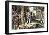 Samuel de Champlain and His Huron Indian Allies Fighting the Iroquois Near Lake Champlain, c.1609-null-Framed Giclee Print