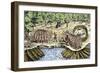 Samuel de Champlain's Defeat of the Iroquois at Lake Champlain, c.1600-null-Framed Giclee Print