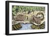 Samuel de Champlain's Defeat of the Iroquois at Lake Champlain, c.1600-null-Framed Giclee Print