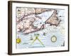 Samuel de Champlain's Map of the Gaspee and Gulf of the Saint Lawrence River, c.1632-null-Framed Giclee Print