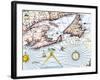Samuel de Champlain's Map of the Gaspee and Gulf of the Saint Lawrence River, c.1632-null-Framed Giclee Print