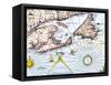 Samuel de Champlain's Map of the Gaspee and Gulf of the Saint Lawrence River, c.1632-null-Framed Stretched Canvas