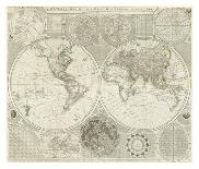 Stereographic Map of the Earth & the Moon-Samuel Dunn-Mounted Art Print