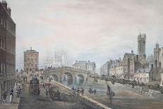 Matthew Bridge and the Customs House, with the Tower of St. Marys Cathedral, 1819-Samuel Frederick Brocas-Framed Stretched Canvas