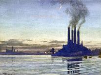 Lots Road Power Station - Evening, 20th Century-Samuel Harry Hancock-Framed Stretched Canvas