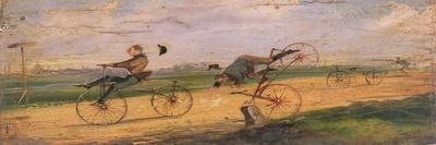 A Race Between Lallement Velocipedes, circa 1865-Samuel Henry Gordon Alken-Framed Stretched Canvas