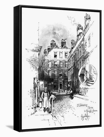 Samuel Johnson's house in-Herbert Railton-Framed Stretched Canvas