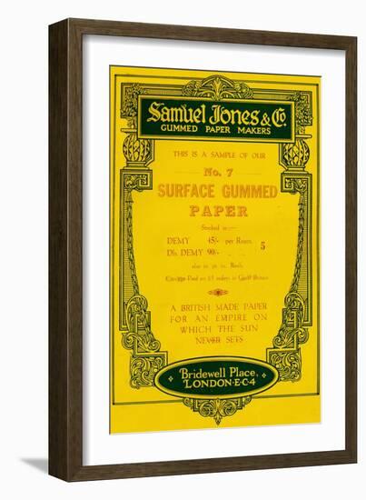 'Samuel Jones & Company Gummed Paper Makers advert, 1919-Unknown-Framed Giclee Print