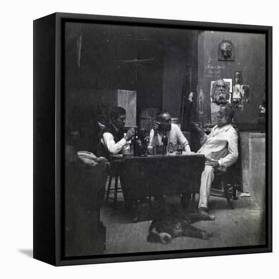 Samuel Murray, Thomas Eakins and William O'Donovan in Eakins's Chestnut Street Studio, c.1891-2-Thomas Cowperthwait Eakins-Framed Stretched Canvas