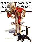 "Fireman with Winning Hand," Saturday Evening Post Cover, March 12, 1938-Samuel Nelson Abbott-Stretched Canvas