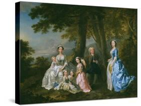 Samuel Richardson, the Novelist (1684-1761), Seated, Surrounded by His Second Family-Francis Hayman-Stretched Canvas