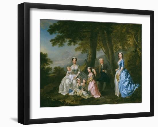 Samuel Richardson, the Novelist (1684-1761), Seated, Surrounded by His Second Family-Francis Hayman-Framed Giclee Print