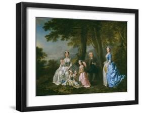 Samuel Richardson, the Novelist (1684-1761), Seated, Surrounded by His Second Family-Francis Hayman-Framed Giclee Print