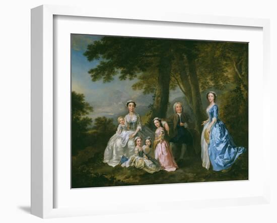 Samuel Richardson, the Novelist (1684-1761), Seated, Surrounded by His Second Family-Francis Hayman-Framed Giclee Print