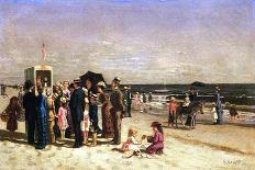Punch and Judy on the Beach, Coney Island, 1880-Samuel S. Carr-Mounted Giclee Print