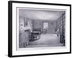 Samuel Taylor Coleridge's Study in Highgate, Haringey, London, C1835-George Scharf-Framed Giclee Print