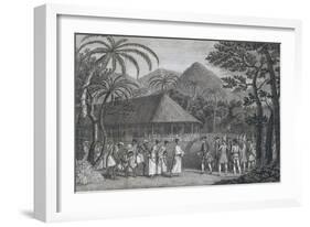 Samuel Wallis Meeting Queen Oberea in Tahiti-null-Framed Giclee Print