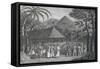 Samuel Wallis Meeting Queen Oberea in Tahiti-null-Framed Stretched Canvas