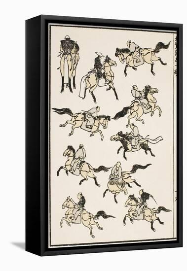 Samurai, 1817-Katsushika Hokusai-Framed Stretched Canvas